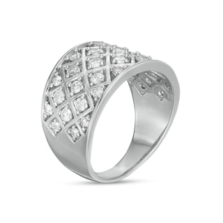 0.95 CT. T.W. Diamond Quilt Anniversary Band in Sterling Silver