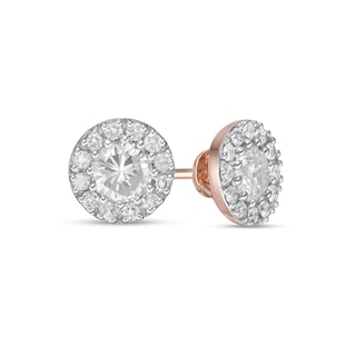 0.80 CT. T.W. Diamond Frame Stud Earrings in 10K Rose Gold (K/I3)