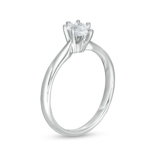 0.40 CT. Certified Canadian Pear-Shaped Diamond Solitaire Engagement Ring in 14K White Gold (I/I1)