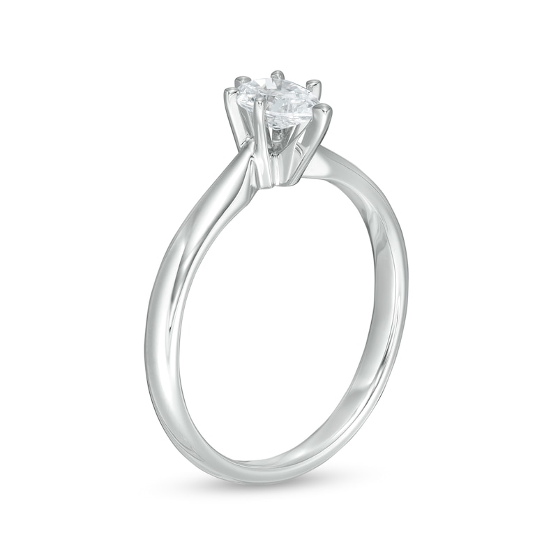0.40 CT. Certified Canadian Pear-Shaped Diamond Solitaire Engagement Ring in 14K White Gold (I/I1)|Peoples Jewellers