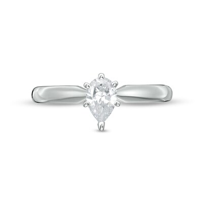 0.40 CT. Certified Canadian Pear-Shaped Diamond Solitaire Engagement Ring in 14K White Gold (I/I1)