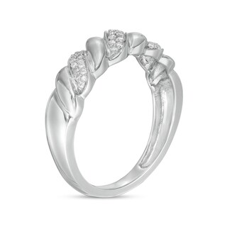 0.116 CT. T.W. Diamond Twist Anniversary Band in Sterling Silver