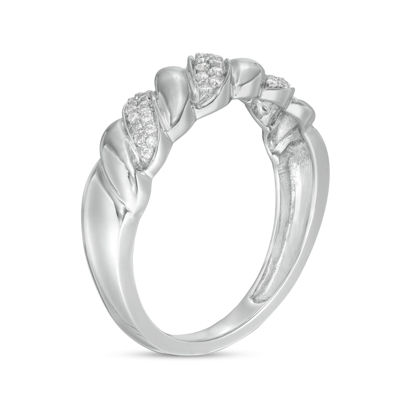 0.116 CT. T.W. Diamond Twist Anniversary Band in Sterling Silver|Peoples Jewellers