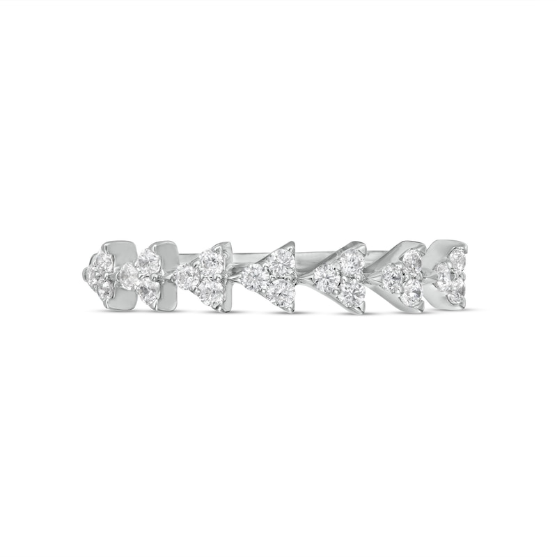 Main Image 4 of 0.23 CT. T.W. Diamond Multi-Triangle Stackable Anniversary Band in 10K White Gold