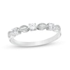 Thumbnail Image 0 of 0.145 CT. T.W. Diamond Vintage-Style Alternating Anniversary Band in Sterling Silver