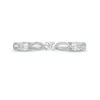 Thumbnail Image 3 of 0.145 CT. T.W. Diamond Vintage-Style Alternating Anniversary Band in Sterling Silver