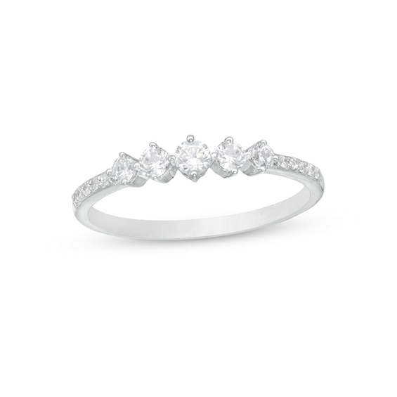 0.29 CT. T.W. Diamond Five Stone Anniversary Band in 10K Gold