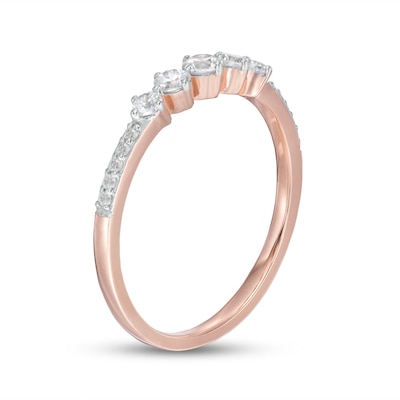 0.29 CT. T.W. Diamond Five Stone Anniversary Band in 10K Rose Gold