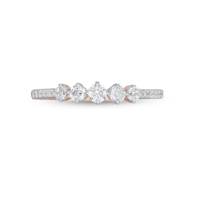 0.29 CT. T.W. Diamond Five Stone Anniversary Band in 10K Rose Gold