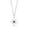 3.5mm Blue and White Lab-Created Sapphire North Star Pendant in Sterling Silver