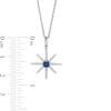 3.5mm Blue and White Lab-Created Sapphire North Star Pendant in Sterling Silver