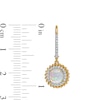 Thumbnail Image 2 of 6.0mm Lab-Created Opal and White Lab-Created Sapphire Beaded Double Frame Drop Earrings in 10K Gold