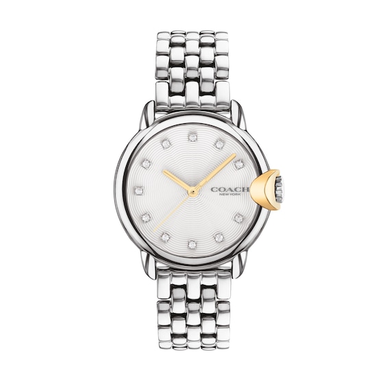 Ladies' Coach Arden Crystal Accent Two-Tone IP Watch with White Dial (Model: 14503818)