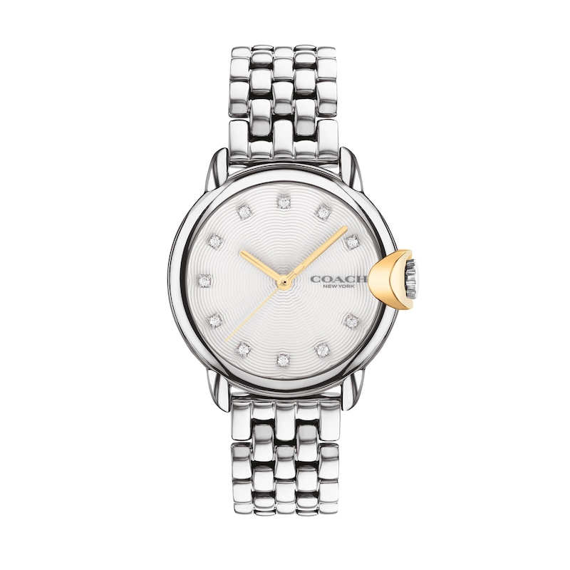 Ladies' Coach Arden Crystal Accent Two-Tone IP Watch with White Dial (Model: 14503818)|Peoples Jewellers