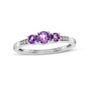 Thumbnail Image 0 of Amethyst and Diamond Accent Three Stone Ring in 10K White Gold