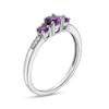 Thumbnail Image 2 of Amethyst and Diamond Accent Three Stone Ring in 10K White Gold