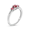 Thumbnail Image 2 of Ruby and Diamond Accent Three Stone Ring in 10K White Gold
