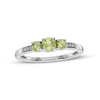 Thumbnail Image 0 of Peridot and Diamond Accent Three Stone Ring in 10K White Gold