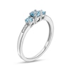 Thumbnail Image 2 of Swiss Blue Topaz and Diamond Accent Three Stone Ring in 10K White Gold