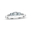 Aquamarine and Diamond Accent Three Stone Ring in 10K White Gold