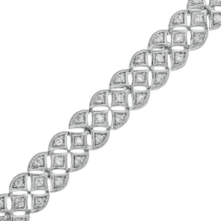 1.00 CT. T.W. Diamond Triple-Row Bracelet in Sterling Silver – 7.25"