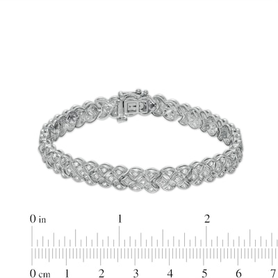 1.00 CT. T.W. Diamond Triple-Row Bracelet in Sterling Silver – 7.25"