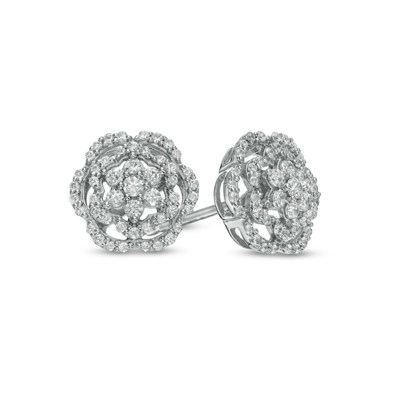 Noémie Flower Diamond Stud Earrings