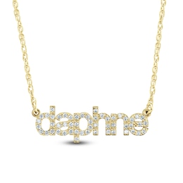 Diamond Accent Lowercase Block Name Necklace (1 Name)