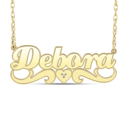 Diamond Accent Scrollwork Cursive Name Necklace (1 Line)