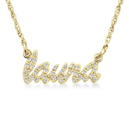 Diamond Accent Cursive Lowercase Name Necklace (1 Line)