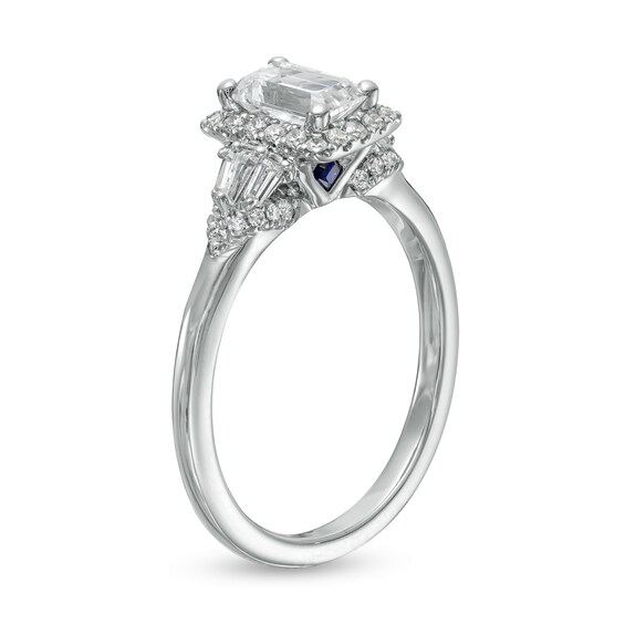 Vera Wang Love Collection 0.95 CT. T.W. Emerald-Cut Diamond Frame Engagement Ring in 14K White Gold