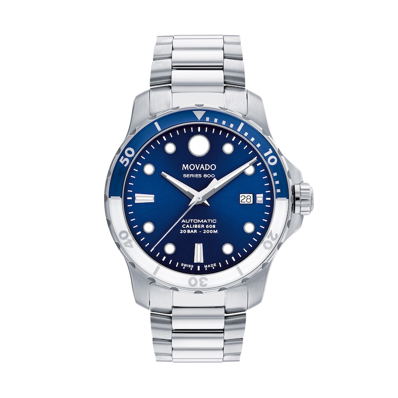 Men's Movado Series 800® Automatic Watch with Blue Dial (Model: 2600158)|Peoples Jewellers
