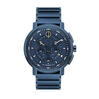 Men's Movado Strato™ Blue PVD Chronograph Watch with Blue Dial (Model: 0607555)