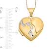 Thumbnail Image 1 of 15.0mm Footprints Layered Heart Locket in 14K Two-Tone Gold
