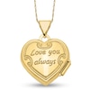 Floral Textured Scallop Frame Reversible Heart Locket in 10K Gold