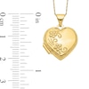 Floral Textured Scallop Frame Reversible Heart Locket in 10K Gold