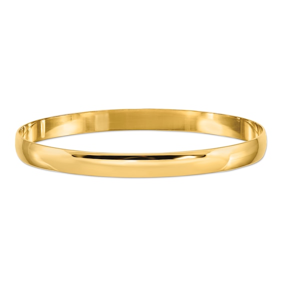 6.0mm Slip-On Bangle in Solid 14K Gold - 7.5"