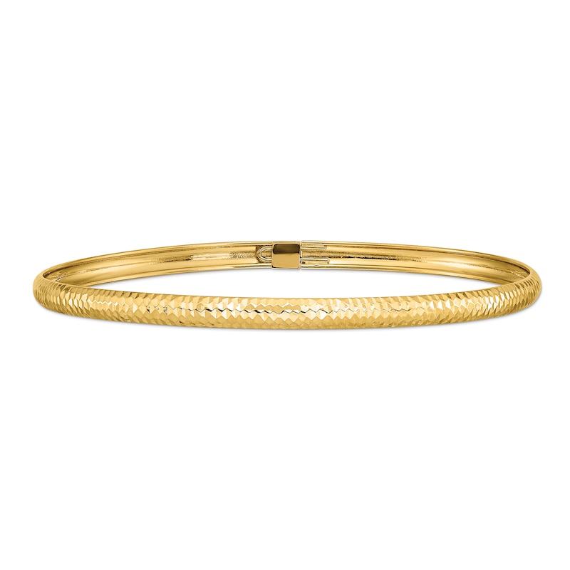 4.0mm Textured Slip-On Flex Bangle in 14K Gold - 7.5"|Peoples Jewellers