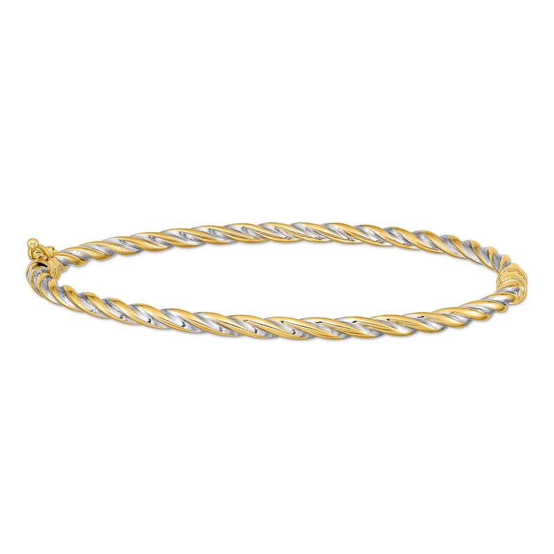 3.0mm Twist Bangle in 14K Two-Tone Gold