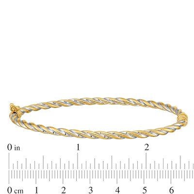 3.0mm Twist Bangle in 14K Two-Tone Gold