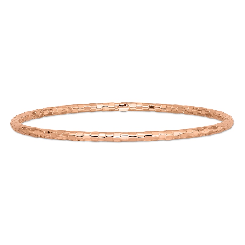 3.0mm Textured Slip-On Bangle in 14K Rose Gold - 8"|Peoples Jewellers
