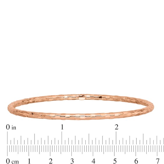 3.0mm Textured Slip-On Bangle in 14K Rose Gold - 8"