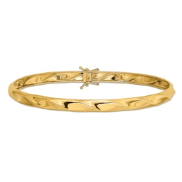 5.0mm Twist Textured Flex Bangle in 14K Gold - 8&quot;