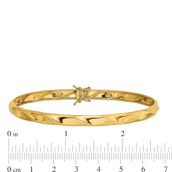 5.0mm Twist Textured Flex Bangle in 14K Gold - 8"