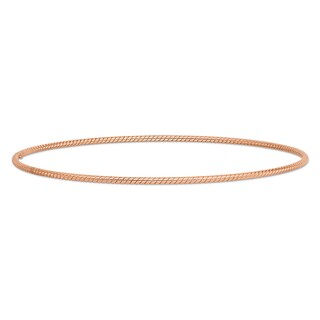 1.5mm Rope-Textured Slip-On Bangle in 14K Rose Gold - 8"