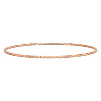 1.5mm Rope-Textured Slip-On Bangle in 14K Rose Gold - 8"