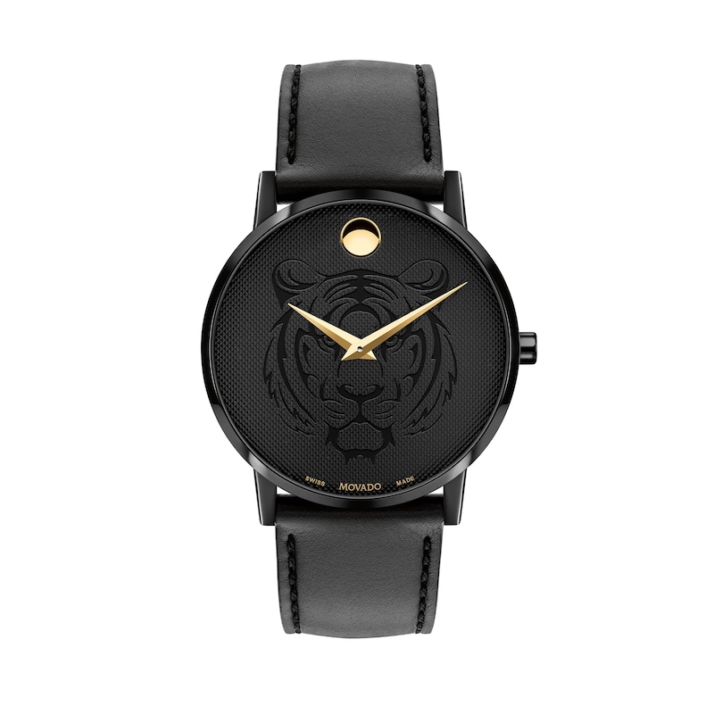 Men's Movado Museum® Classic Year of the Tiger Black PVD Strap Watch with Black Dial (Model: 0607586)