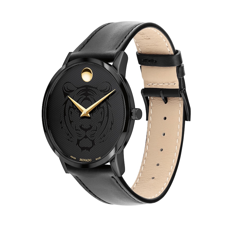 Men's Movado Museum® Classic Year of the Tiger Black PVD Strap Watch with Black Dial (Model: 0607586)|Peoples Jewellers
