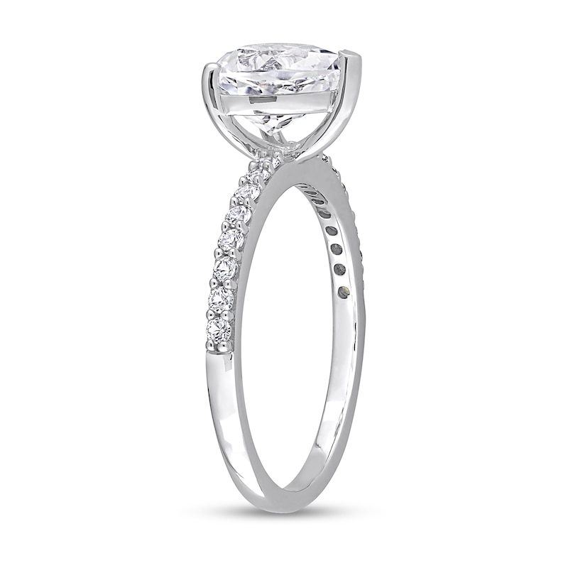 8.0mm Heart-Shaped White Lab-Created Sapphire Ring in 10K White Gold|Peoples Jewellers