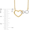 Thumbnail Image 1 of Interlocking Heart Outline and Infinity Necklace in 14K Two-Tone Gold - 17"